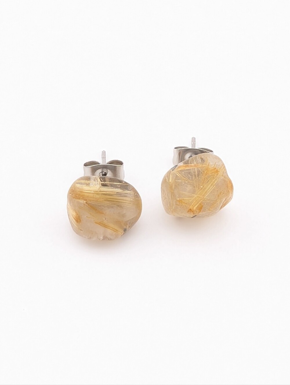 Honey Rutilated Quartz Gemstone Earrings - Picture 4 of 8